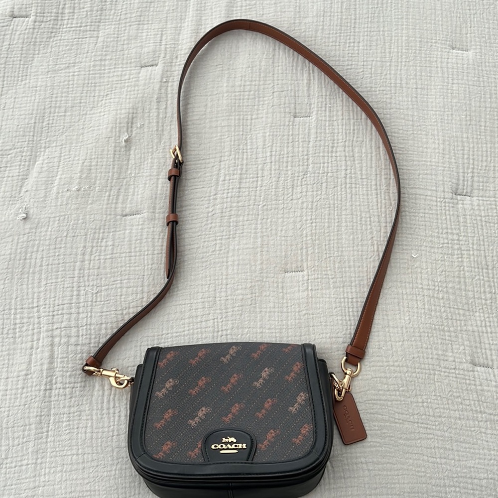 Coach crossbody bag with horse and carriage logo print